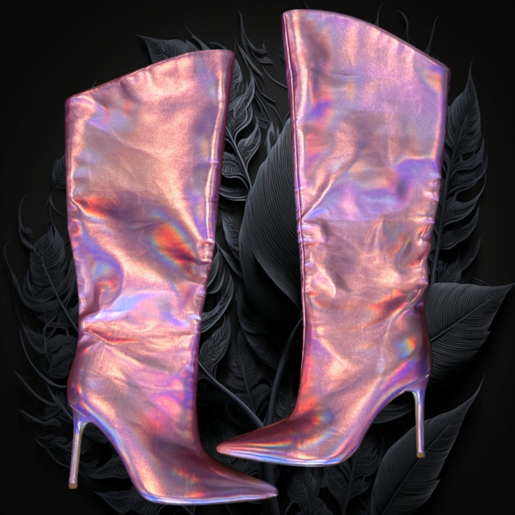 Steve Madden the Sarina Iridescent Point Toe Boots Size 6.5 M - Picture 1 of 7